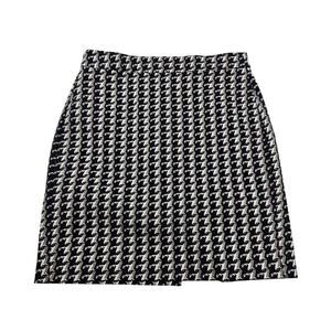 Banana Rep  Pencil Skirt 2P Straight 2 Petite Above Knee Black retro houndstooth
